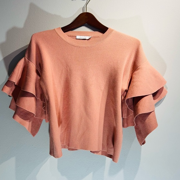 Ark & Co Tops - ARK N CO. **Peach Ruffle Sleeve Top**Small EUC